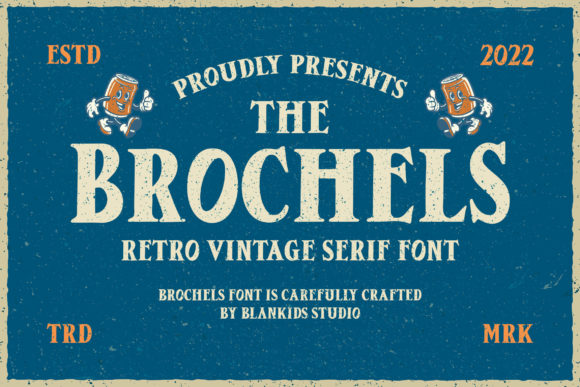 Brochels: A Playful Retro Serif Font for Digital Design
