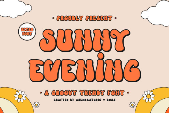 Sunny Evening: A Groovy Display Font for Digital Branding